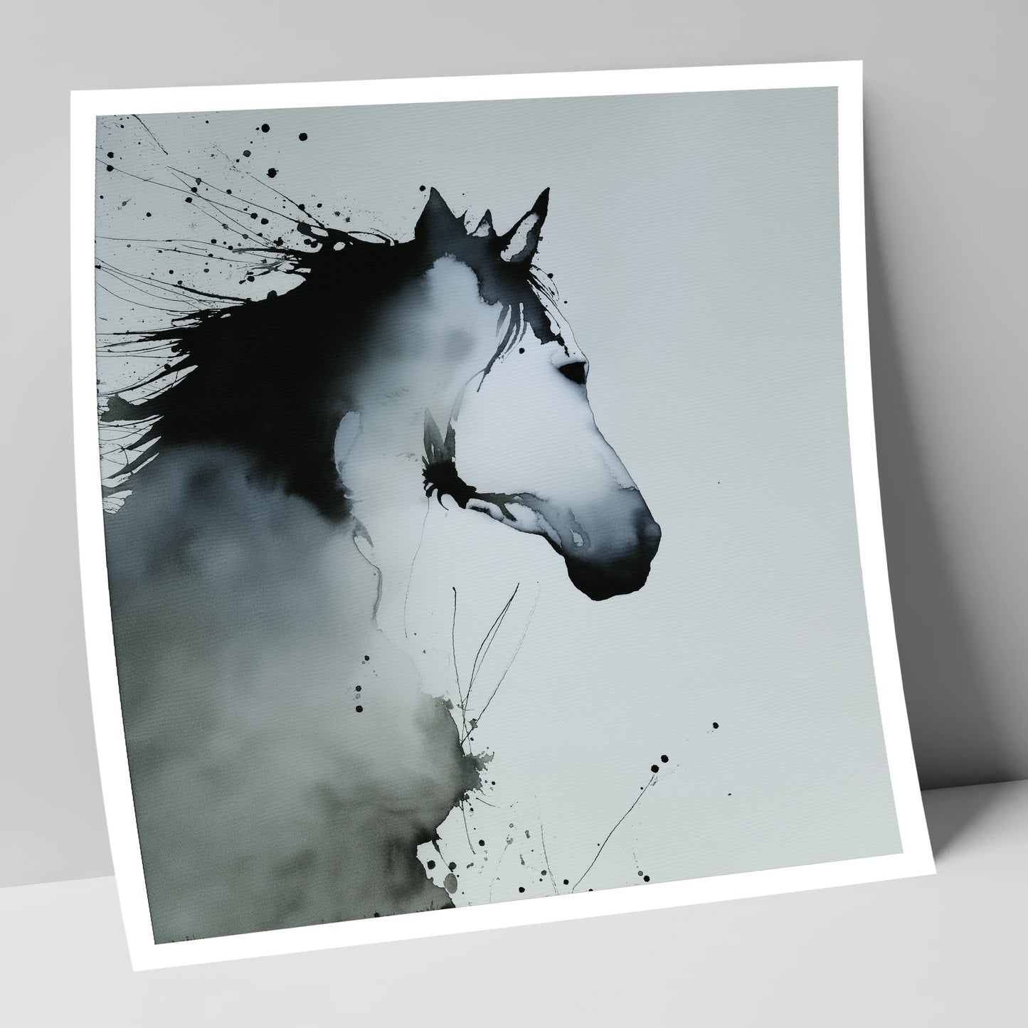Midnight Wash Profile horse portrait art print
