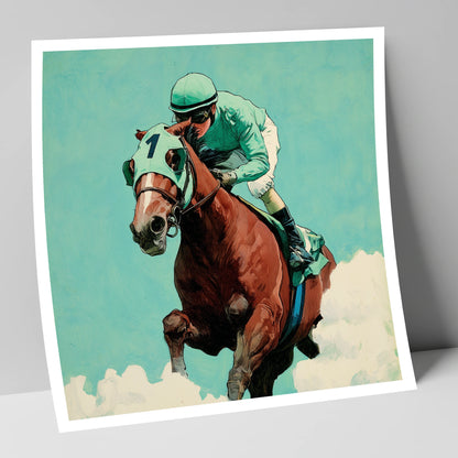 Flight of the Champion racing horse art print