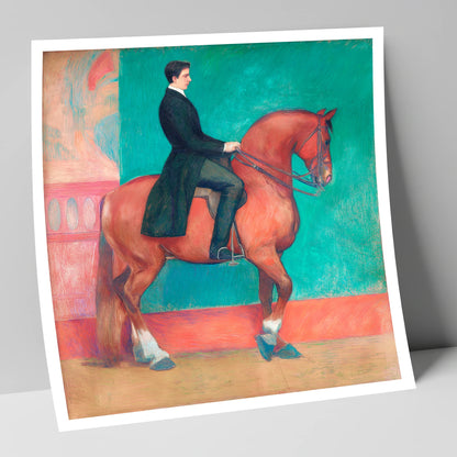 Collected Chestnut in Emerald dressage horse art print