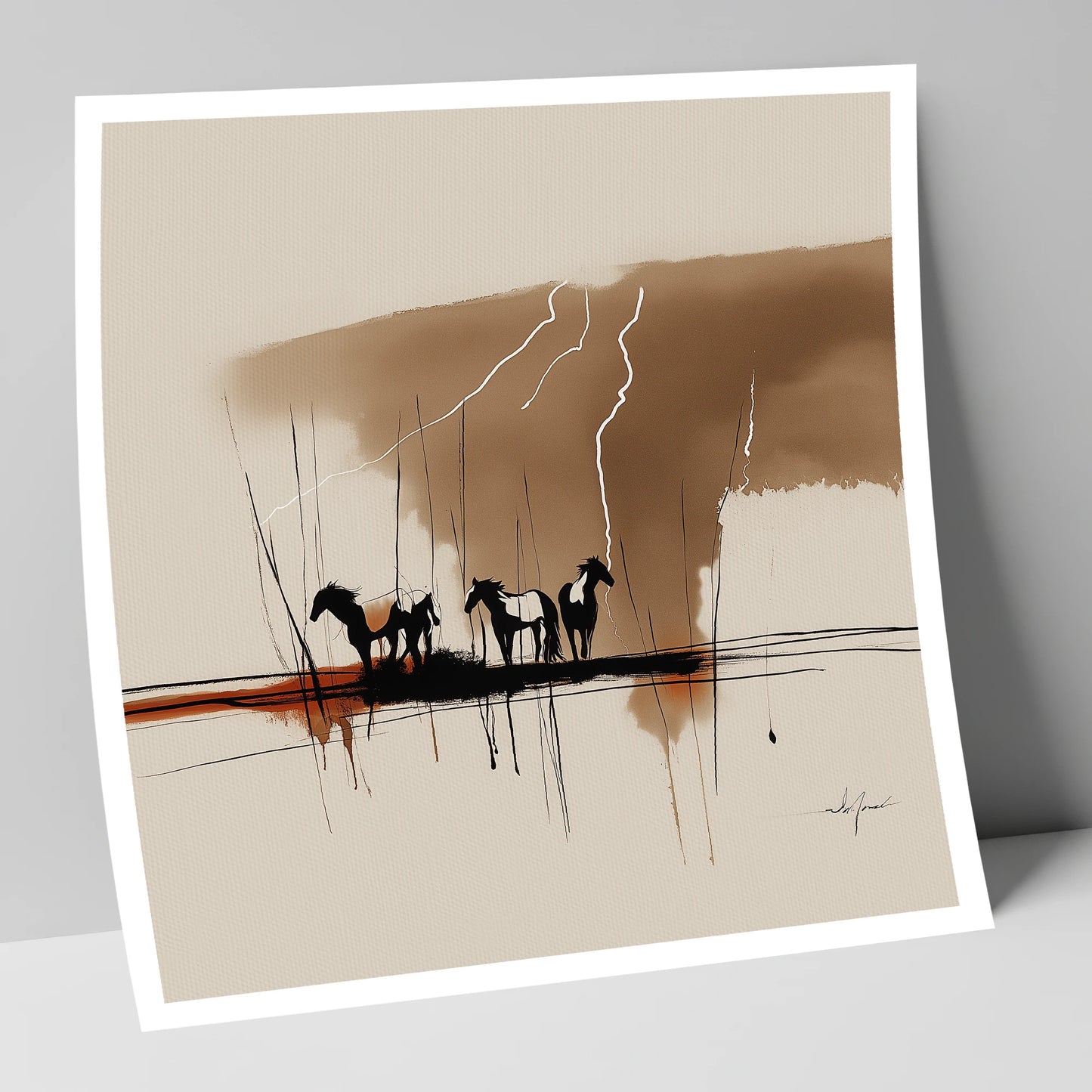 Thunder Over the Plains wild horses art print