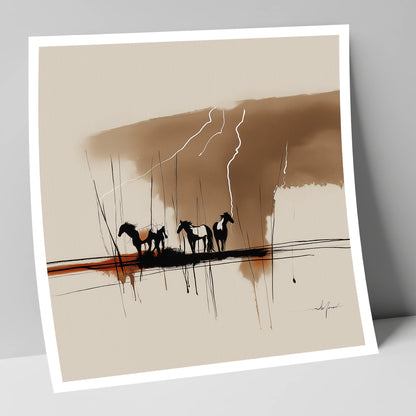 Thunder Over the Plains wild horses art print