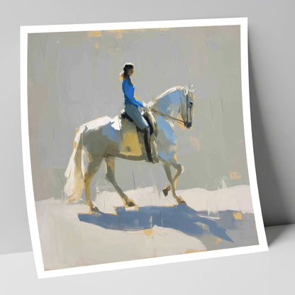 Collected in Blue dressage horse art print