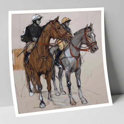 Waiting for the Off racing horse art print