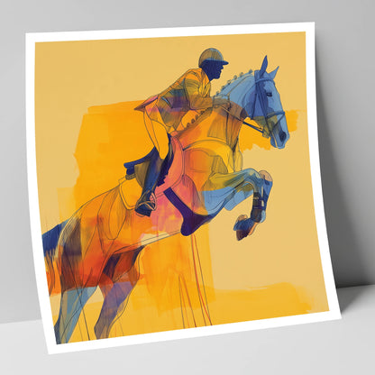 Vibrant Showjumping Flight show jumping horse art print