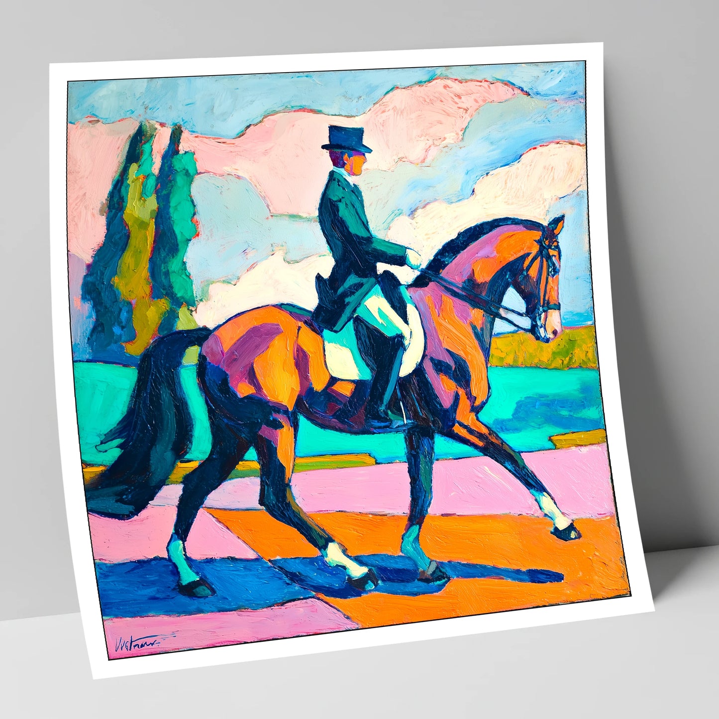 Vibrant Dressage Rhythm dressage horse art print