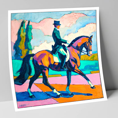 Vibrant Dressage Rhythm dressage horse art print