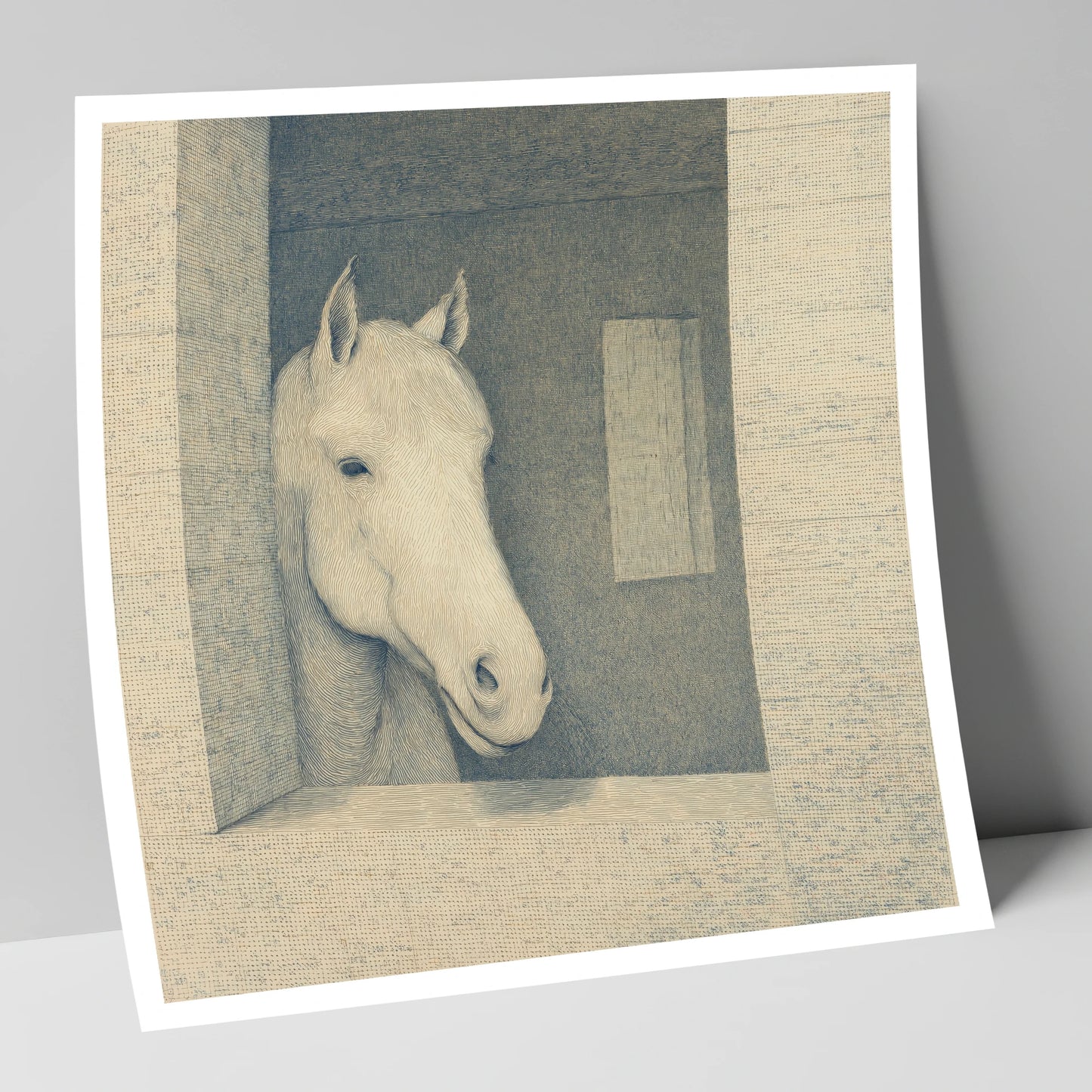 The Quiet Observer horse stable art print