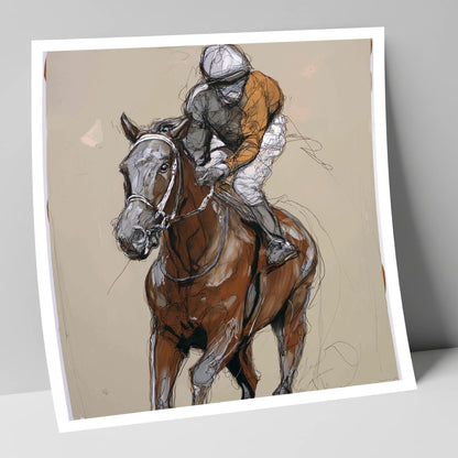 Pace and Power racing horse art print