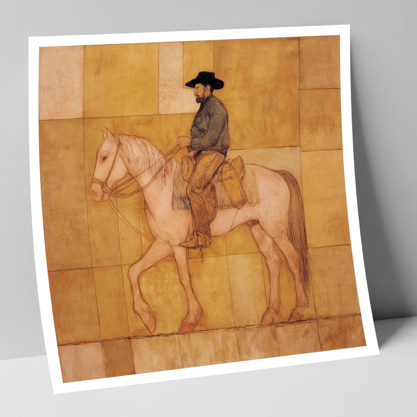 The Golden Trail western horse art print
