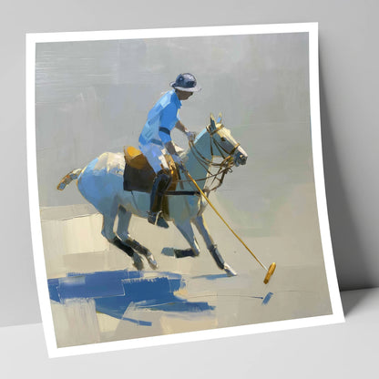 The Blue Chukka polo horse art print