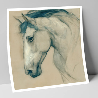 Quiet Grey Profile horse portrait art print