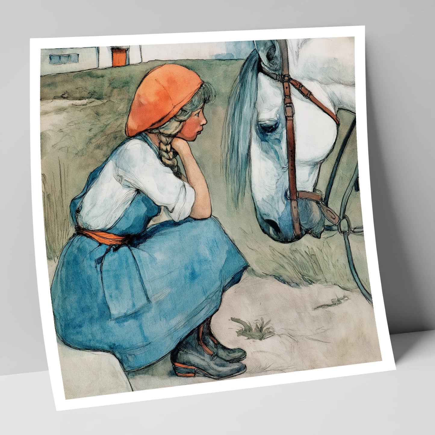 Quiet Moments Together horse & rider art print
