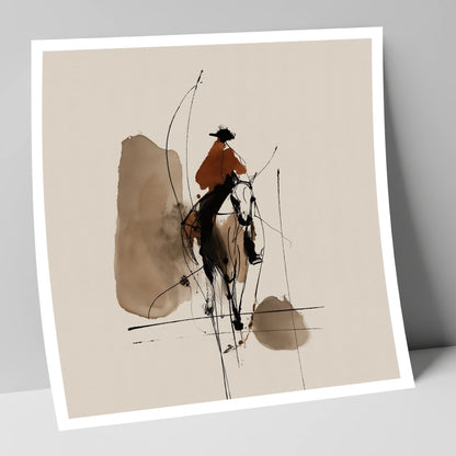 Terracotta Vaquero western horse art print