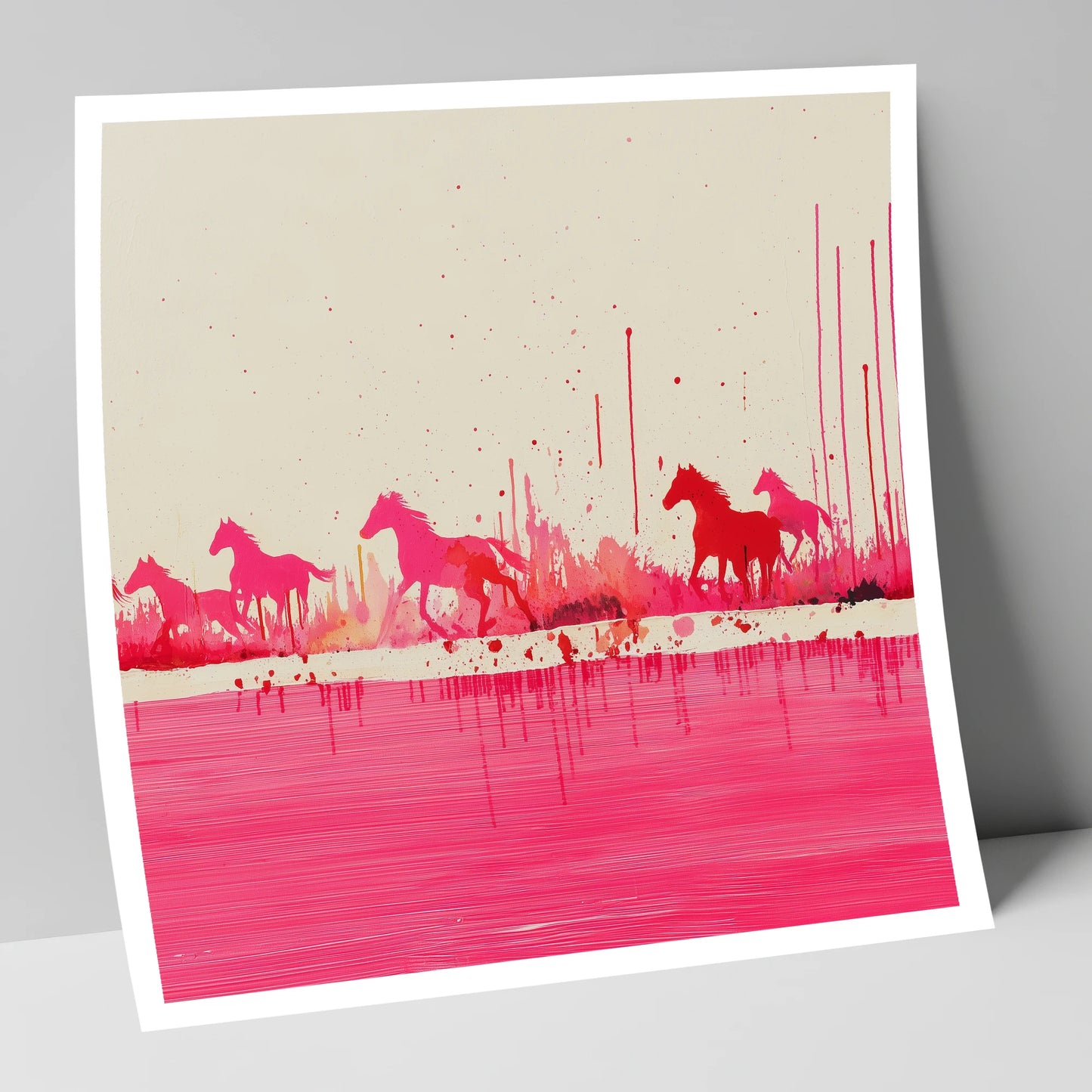 Crimson Gallop wild horses art print