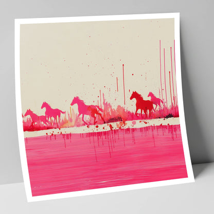 Crimson Gallop wild horses art print
