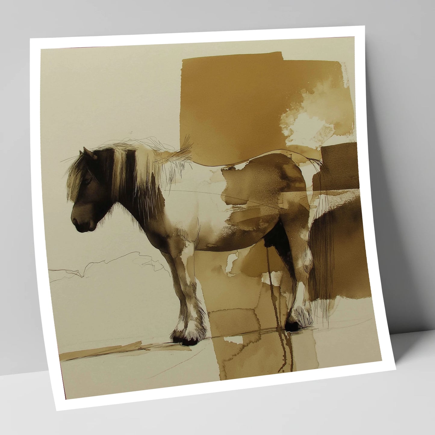 Earthy Cob Profile horse breed art print