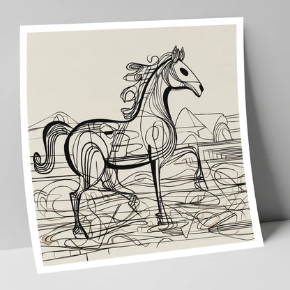 Coastline Contours beach horse art print