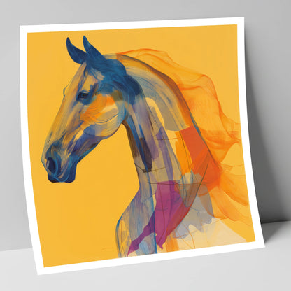 Vibrant Cobalt Contours horse breed art print