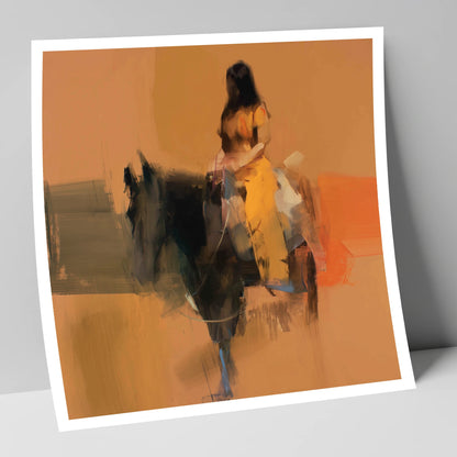 Ochre Rider horse & rider art print