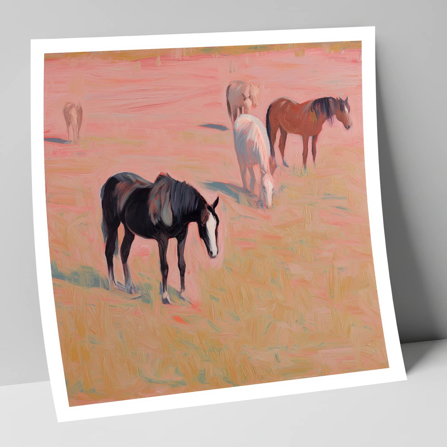 Dusky Rosa Pastures wild horses art print
