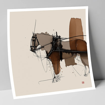 Harnessed Form working horse art print