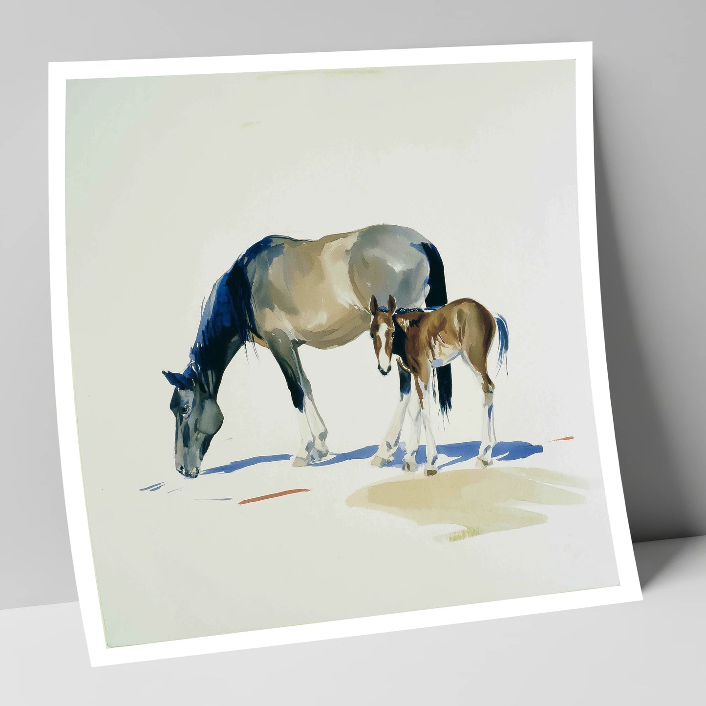 Spring Pasture Shadows mare & foal art print