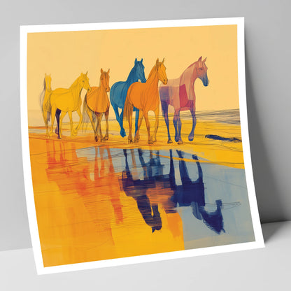Vivid Equine Reflections horse landscape art print