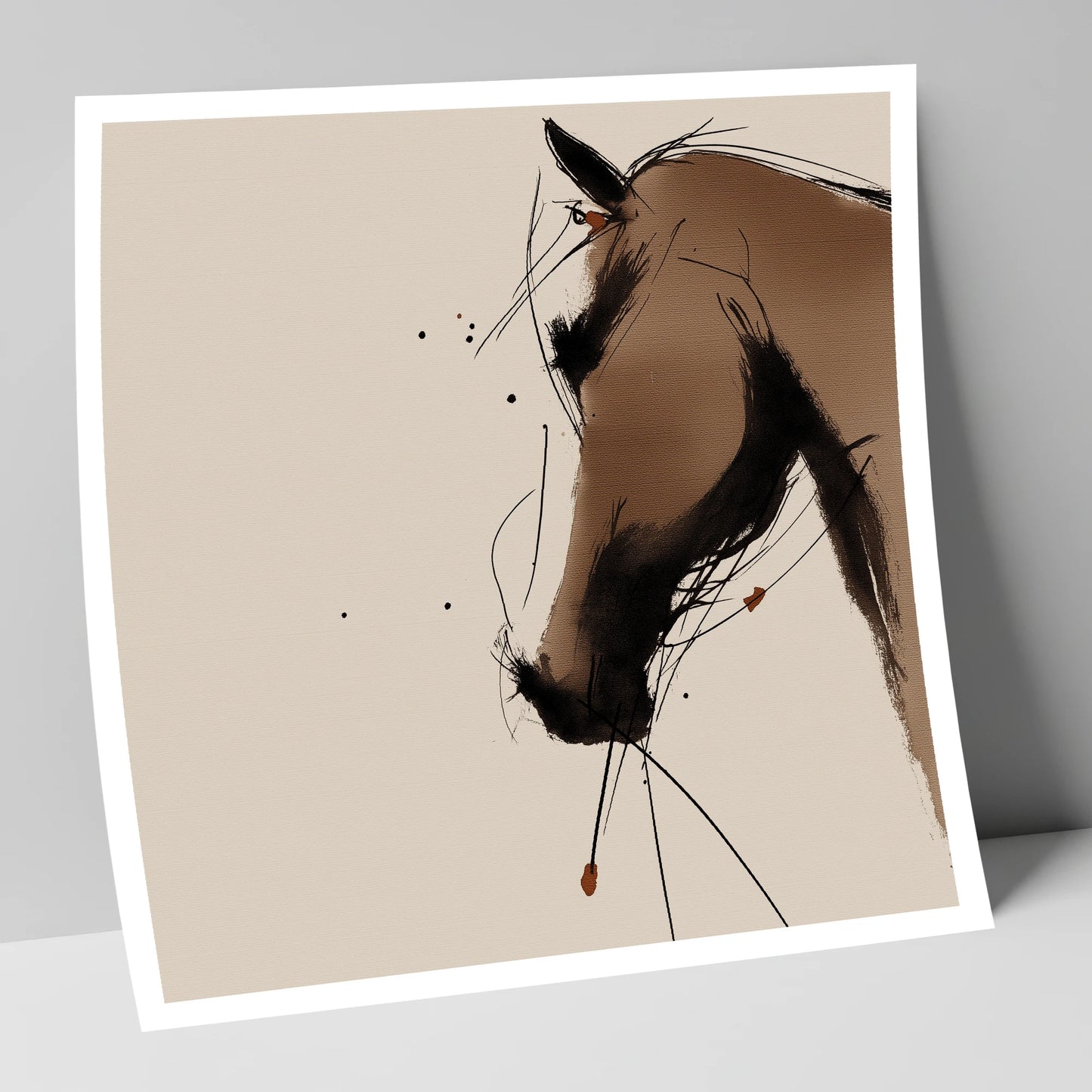 Sepia Ink Profile horse portrait art print