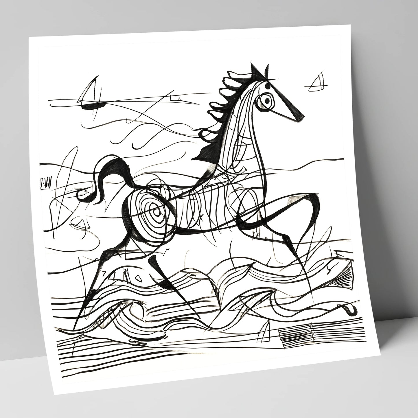 Structural Seaside Canter beach horse art print