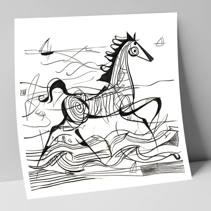 Structural Seaside Canter beach horse art print