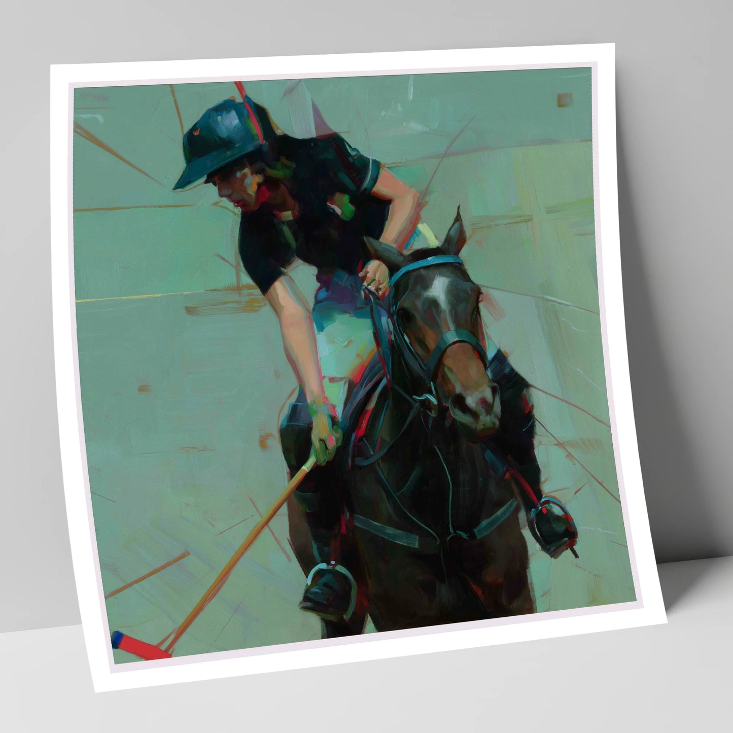 Mid-Match Focus polo horse art print