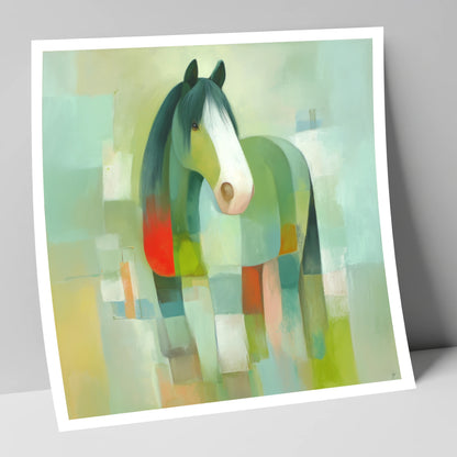 Modern Geometric Cob horse breed art print