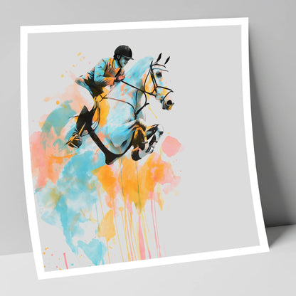 Suspended in Colour show jumping horse art print