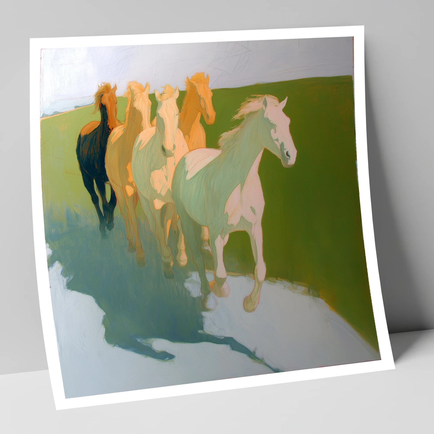 Ethereal Pastel Herd wild horses art print