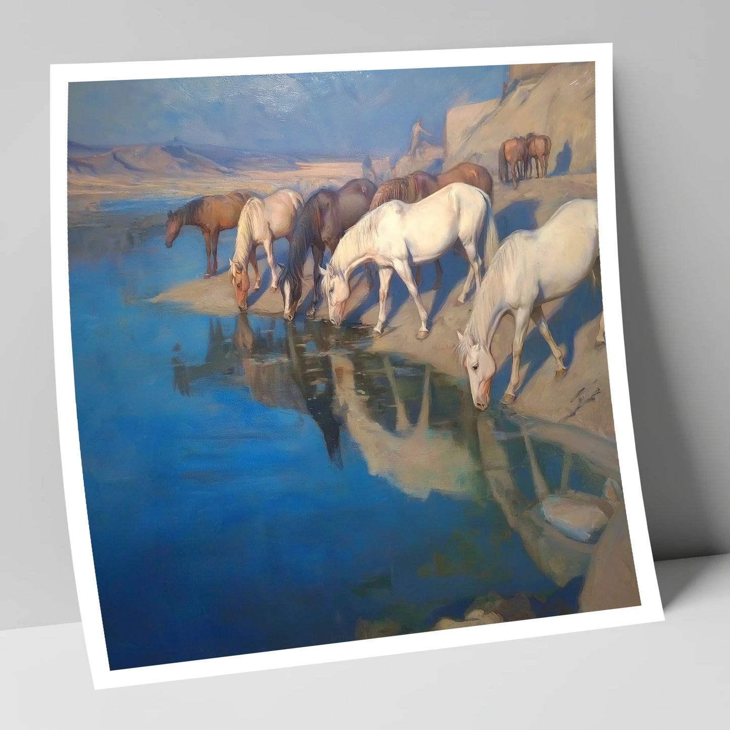 Oasis Reflections wild horses art print