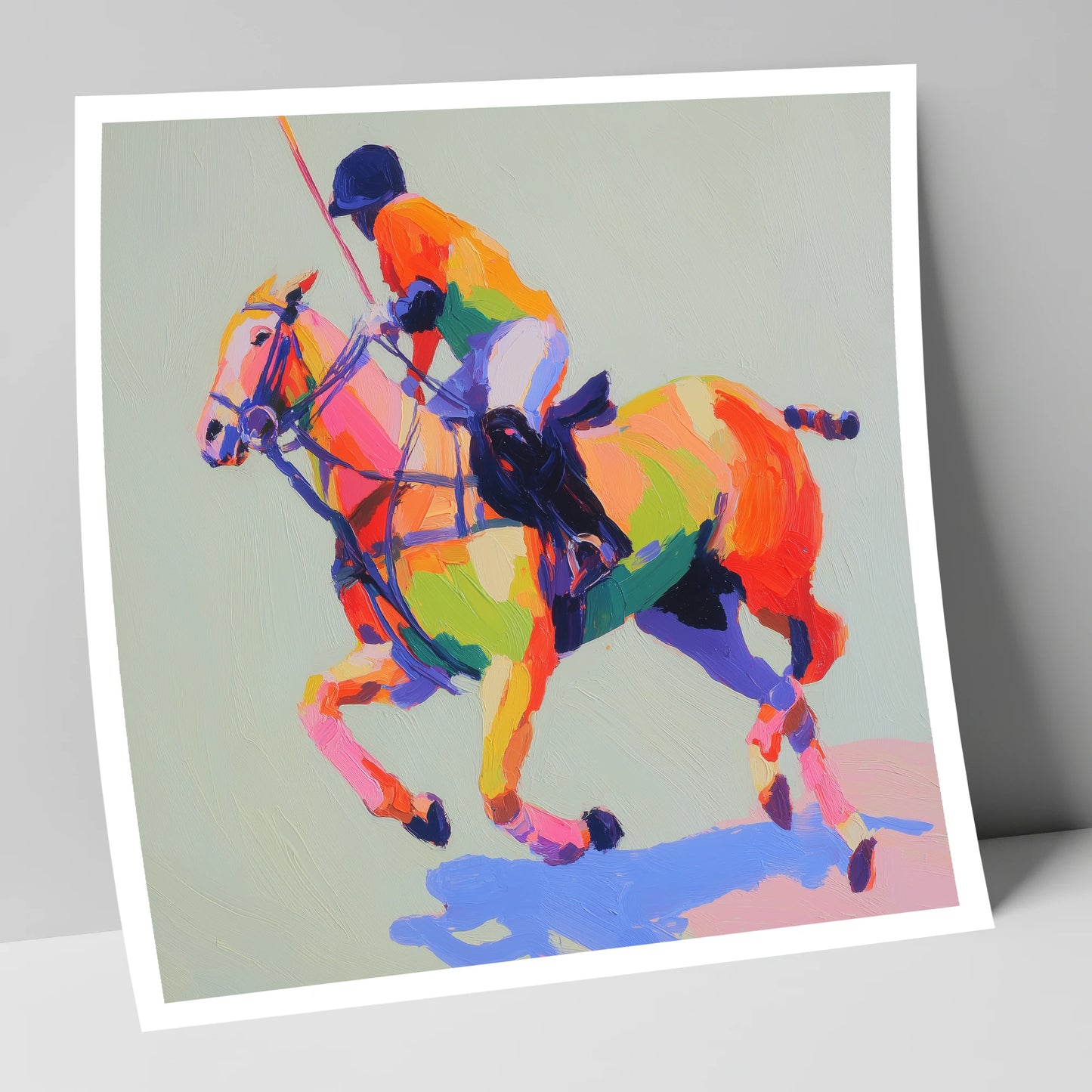 Technicolour Polo Stride polo horse art print