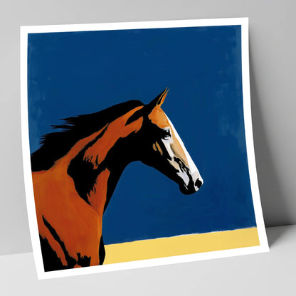 Vibrant Bay Gallop racing horse art print