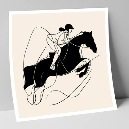 Fluid Showjumping Silhouette show jumping horse art print