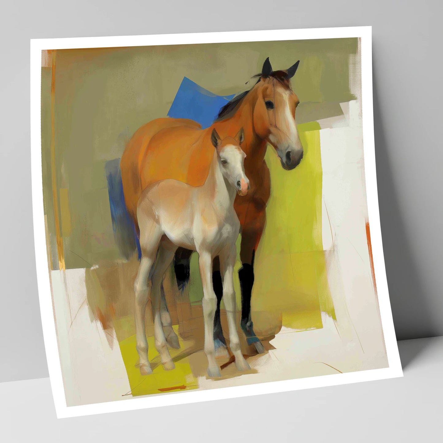 Modern Golden Bond mare & foal art print