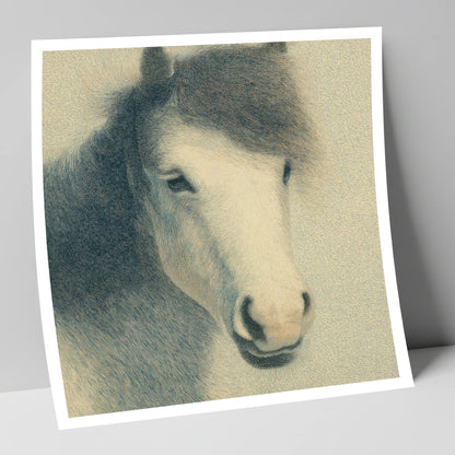 Midnight Slate Portrait horse breed art print