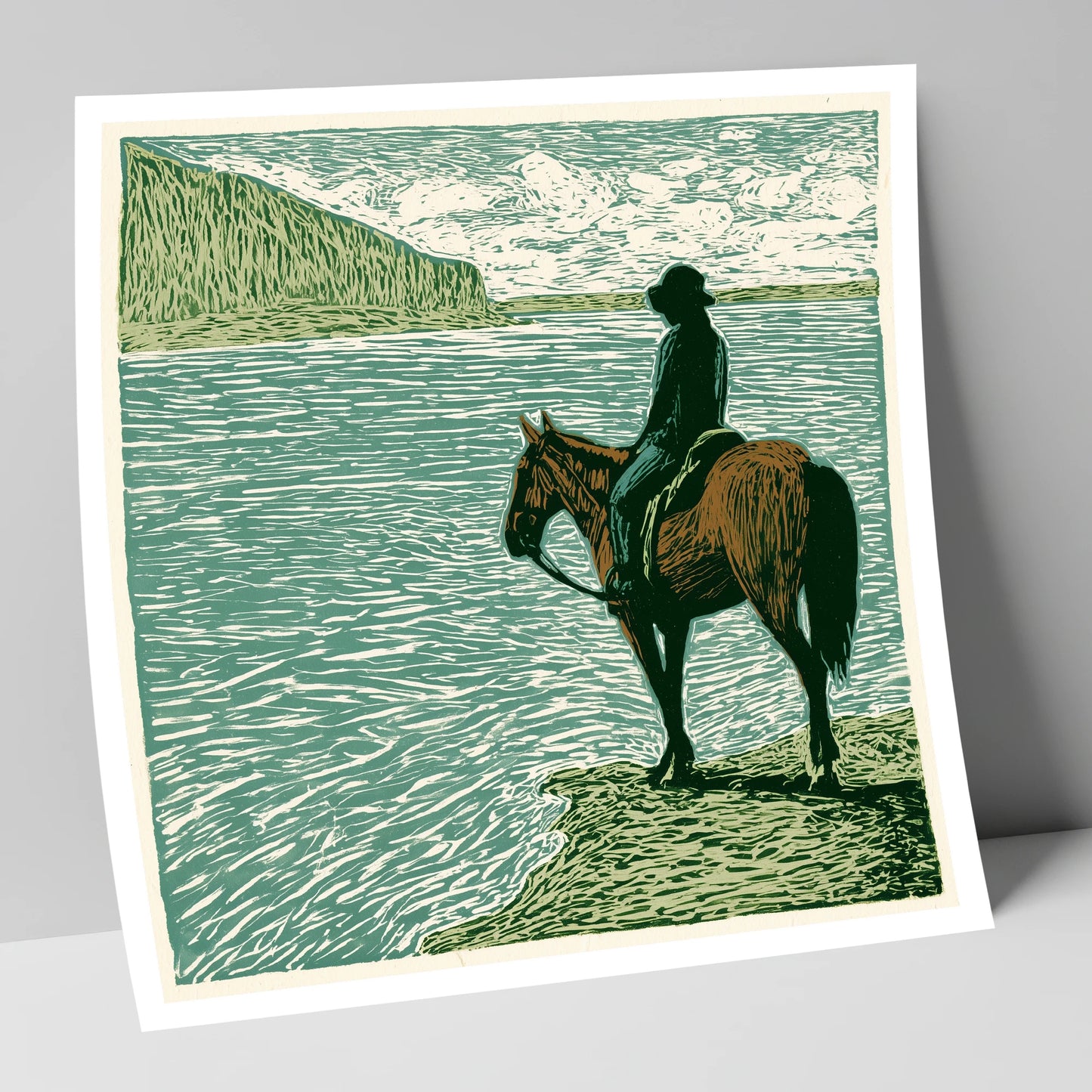 Watching the Tide beach horse art print