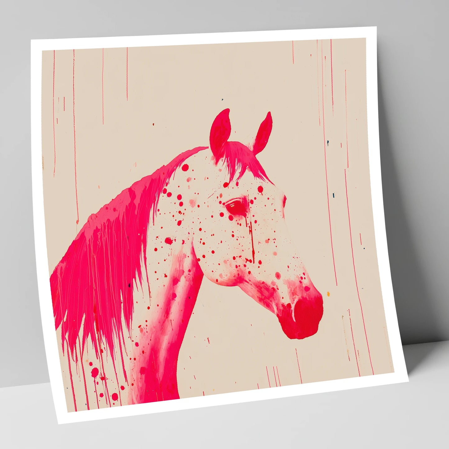 Bold Magenta Profile horse breed art print