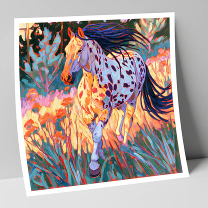 Colourful Appaloosa at Canter horse breed art print