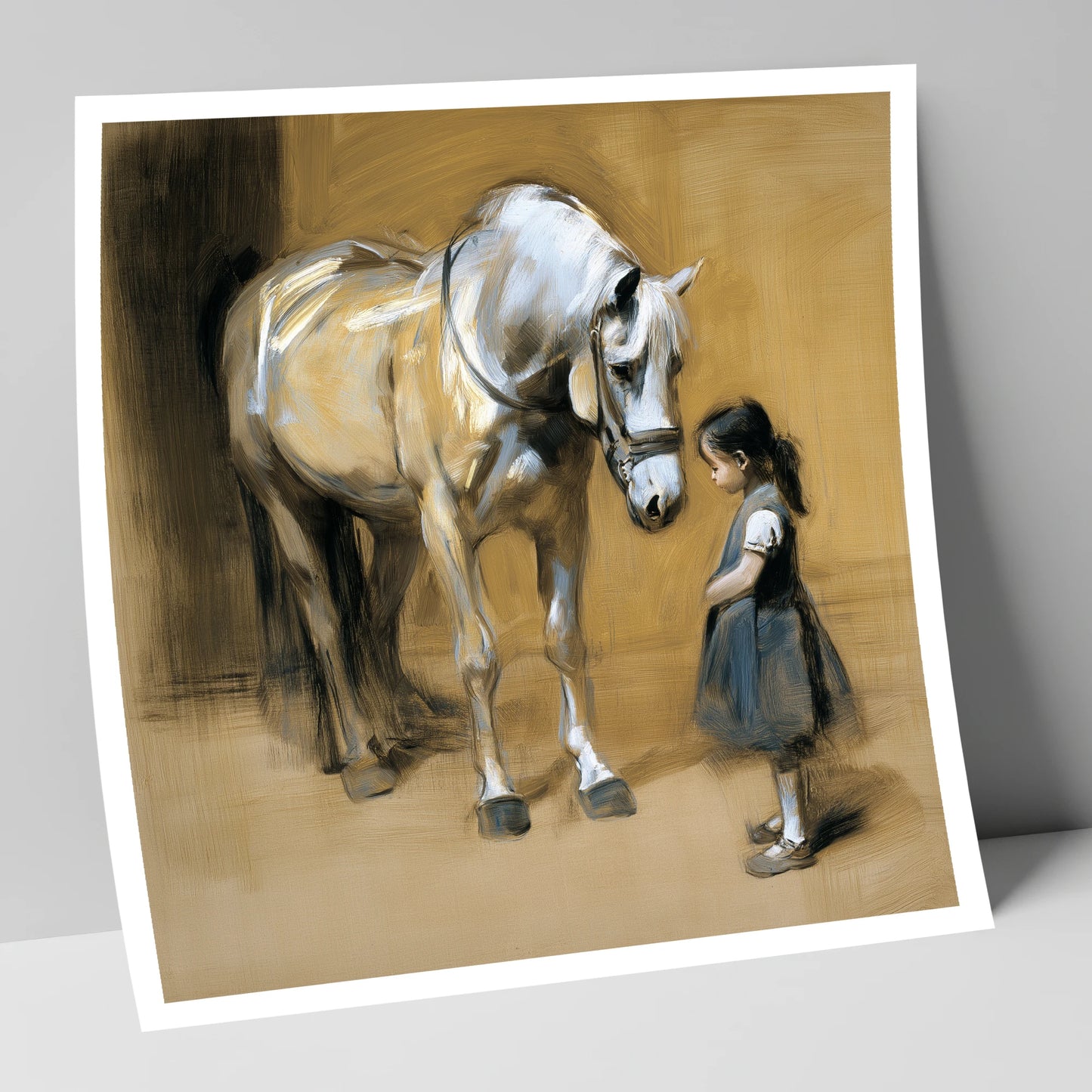 A Quiet Greeting horse & rider art print