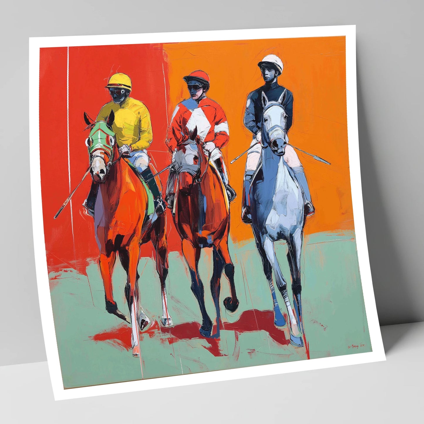 Three to the Post racing horse art print
