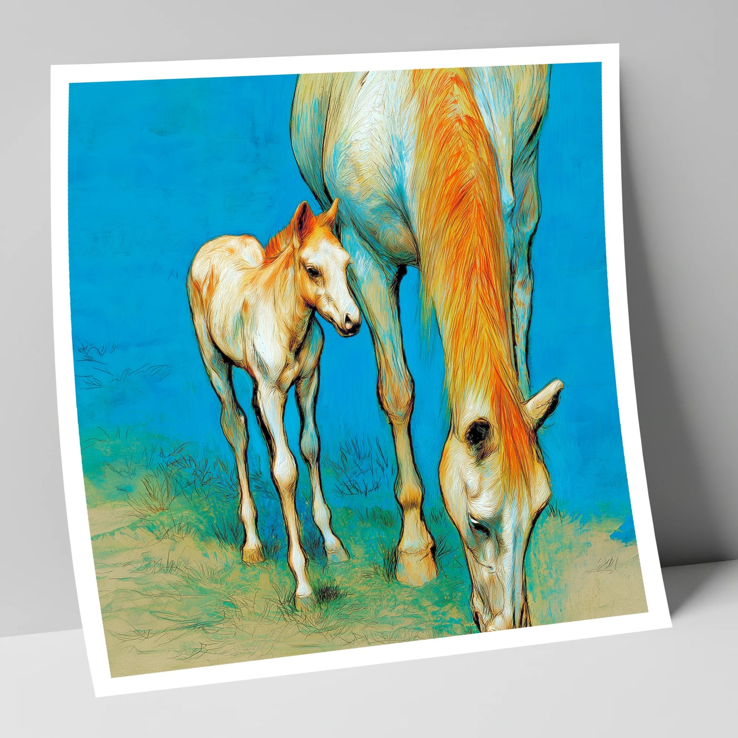 Nurture and Nature mare & foal art print