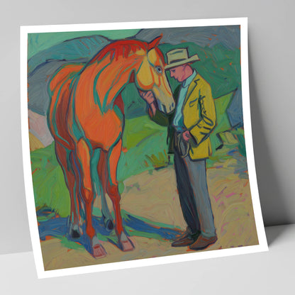 Vibrant Companionship horse & rider art print