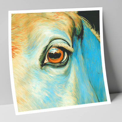 The Azure Gaze horse portrait art print