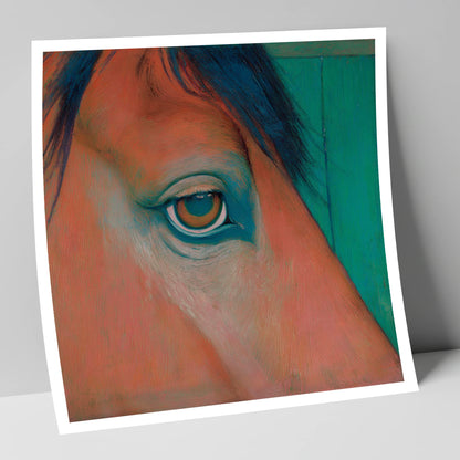 Soulful Emerald Gaze horse portrait art print