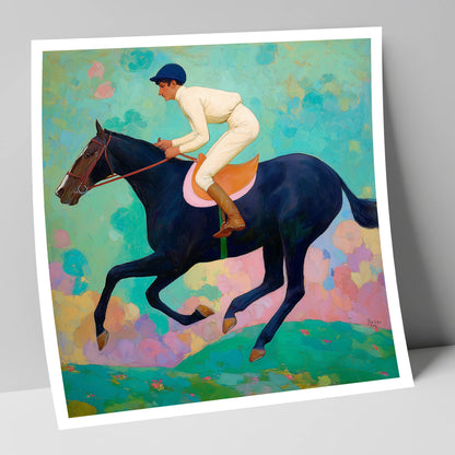 The Indigo Gallop racing horse art print